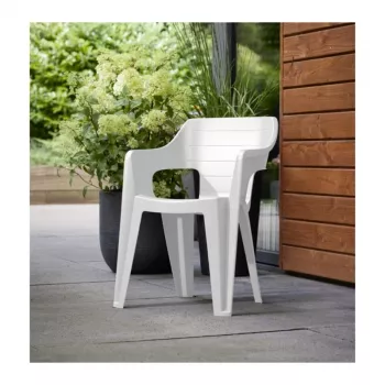 Keter Bilbao Gartenstuhl mit niedriger Rückenlehne Weiß 29213634400