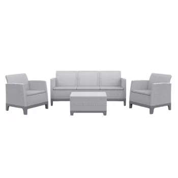 KETER Gartenmöbel-Set Scandi Forma 3-Sitzer-Set hellgrau/dunkelstahlgrau