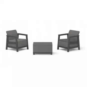 KETER Gartenmöbel-Set Scandi Linea Balkon-Set grau