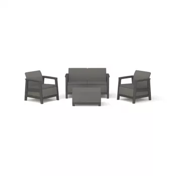 KETER Gartenmöbel-Set Scandi Linea 2-Sitzer Set grau
