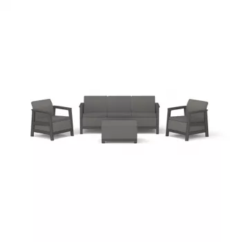 KETER Gartenmöbel-Set Scandi Linea 3-Sitzer Set grau