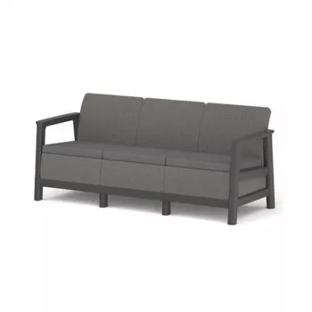 KETER Gartensofa Dreisitzer Scandi Linea 3-Sitzer Sofa grau