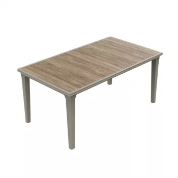 KETER Gartentisch Deco Futura Eschenholzton/Beige
