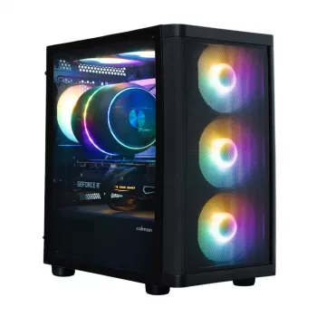 Zalman M4 SE Schwarz mATX Mini Tower PC-Gehäuse mit 6x 120mm FRGB-Lüftern