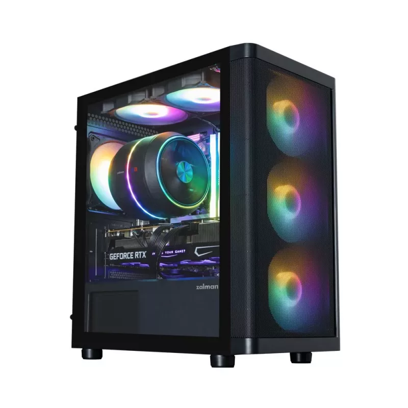 Zalman M4 SE Schwarz mATX Mini Tower PC-Gehäuse mit 6x 120mm FRGB-Lüftern