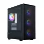 Zalman S6 Schwarz ATX Mid Tower PC-Gehäuse mit 4 ARGB-Lüftern und gehärtetem Glas