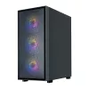 Zalman S6 Schwarz ATX Mid Tower PC-Gehäuse mit 4 ARGB-Lüftern und gehärtetem Glas