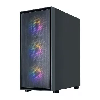Zalman S6 Schwarz ATX Mid Tower PC-Gehäuse mit 4 ARGB-Lüftern und gehärtetem Glas