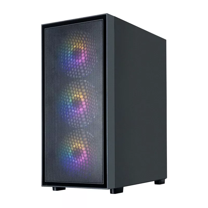 Zalman S6 Schwarz ATX Mid Tower PC-Gehäuse mit 4 ARGB-Lüftern und gehärtetem Glas