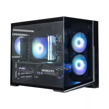 Zalman D30 Schwarz mATX Mini Tower PC-Gehäuse mit 3x 120mm ARGB-Lüftern und gehärtetem Glas-Seitenteil