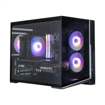 Zalman D30 Schwarz mATX Mini Tower PC-Gehäuse mit 3x 120mm ARGB-Lüftern und gehärtetem Glas-Seitenteil
