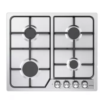 ISEASY MGBG-604C Freistehender Gasherd mit 65L Backofen und Grill, Edelstahl