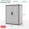 Keter Premier Tall Gartenhaus 29209552 – Beige/Braun Harz Lagerhaus, 1700L, Doppelwandig, Abschließbar