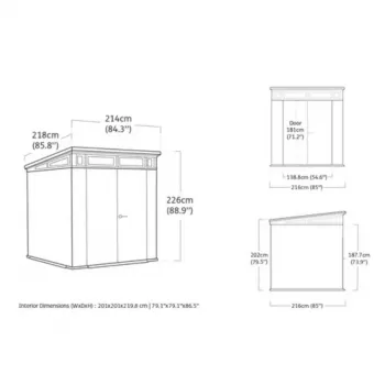 KETER Gartenhaus Deco Pent 7x7 Eschenholzton