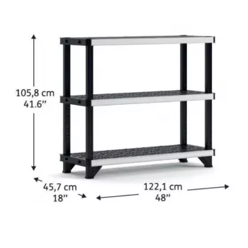 KETER 3-stufiges Regal Fused 122,1x45,7x105,8cm schwarz