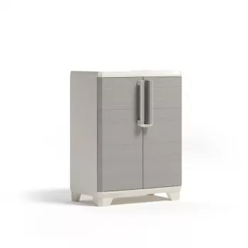 KETER Linear Holz-Sockelschrank 68x39x90cm hellbeige/hellgrau