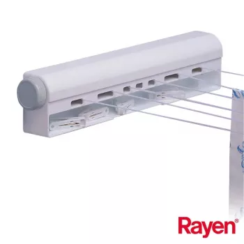 RAYEN Einziehbare Wäscheleine 22m mit 10 Stk. Wäscheklammern