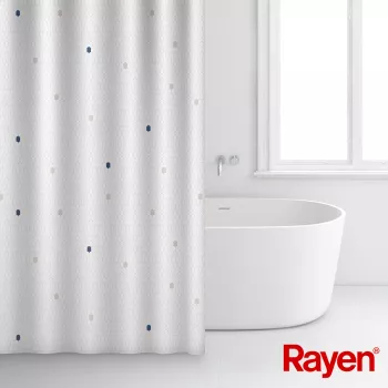 RAYEN Duschvorhang 180x200cm weiß, Polyester