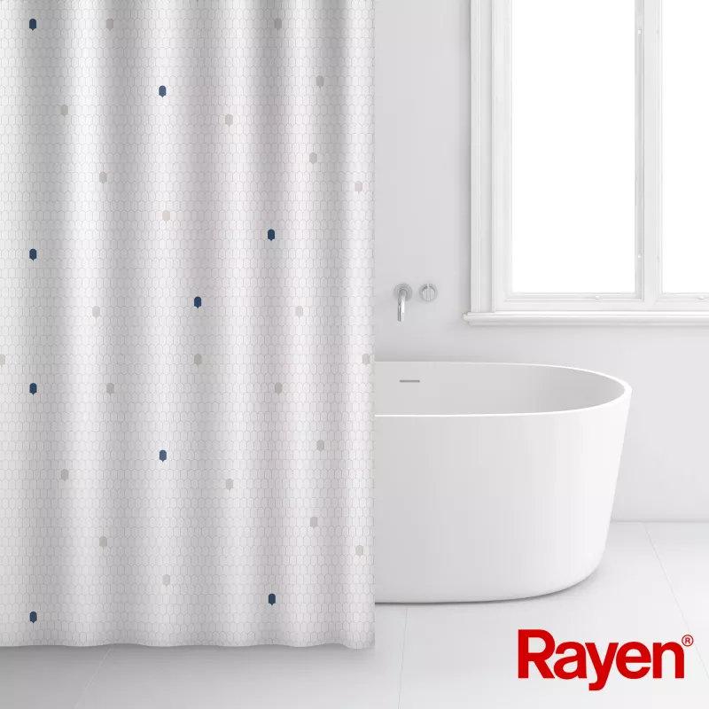 RAYEN Duschvorhang 180x200cm weiß, Polyester