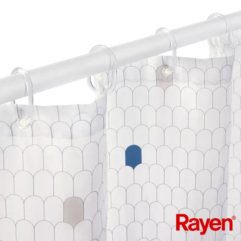 RAYEN Duschvorhang 180x200cm weiß, Polyester