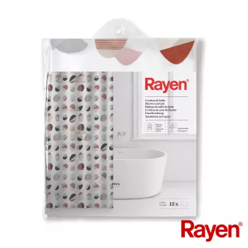 RAYEN Duschvorhang 180x200cm weiß/gerippt, PEVA
