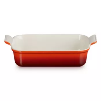 LE CREUSET Rechteckige Auflaufform Heritage Steingut 26x19cm / 2,4L rot
