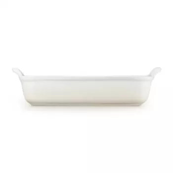 Le Creuset Rechteckige Heritage Steinzeug Auflaufform 32x24cm / 4L weiß