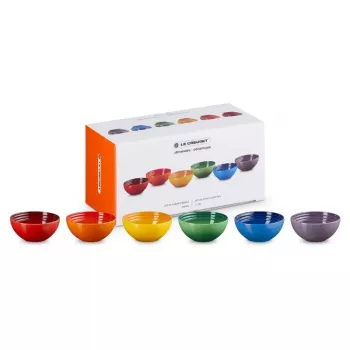 LE CREUSET Set aus 6 Steingut-Schalen 330ml in verschiedenen Farben