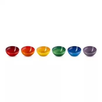 LE CREUSET Set aus 6 Steingut-Schalen 330ml in verschiedenen Farben