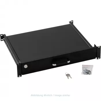 TRITON RAB-UP-X29-A1 19-Zoll abschließbare Rackmount Tastatur- und Mausablage, 1U, Schwarz