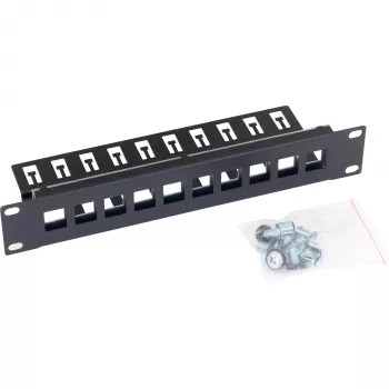 TRITON RAB-PP-X03-C1 10-Port Keystone Patch Panel 1U 19 Zoll Rack Mount Leerpanel Schwarz