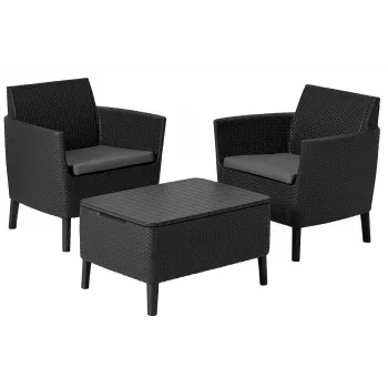 KETER Gartenmöbel-Set Salemo Balkon-Set grau