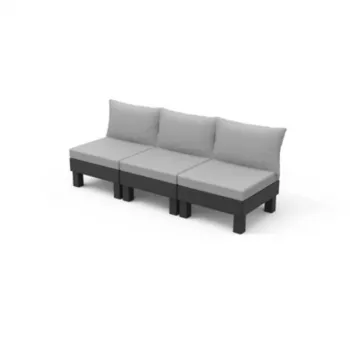 KETER Gartensofa Dreisitzer Elements 3 Sitzer grau/hellgrau