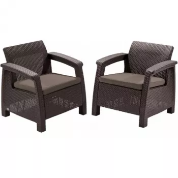 KETER Gartenstühle Corfu Duo Set braun