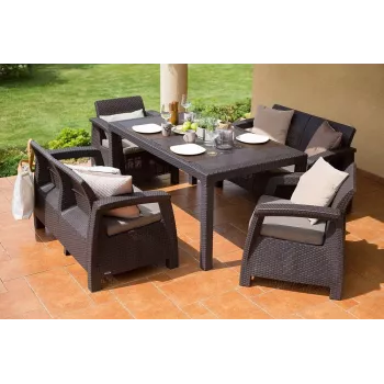 KETER Gartenmöbel-Set Corfu Fiesta Set braun