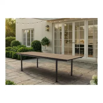 KETER Gartentisch ausziehbar Deco Porto Nova ausziehbar 200-280 Eschenholz-Optik/schwarz