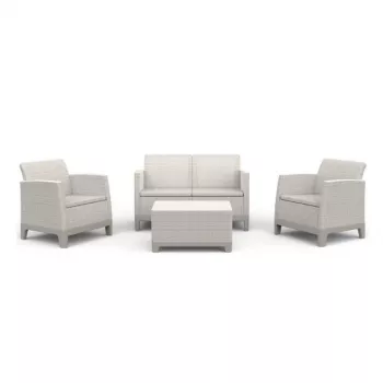 KETER Gartenmöbel-Set Scandi Forma 2-Sitzer-Set pebble grey/light beige