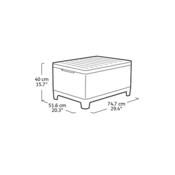 KETER Gartentisch/Aufbewahrungsbox Scandi Storage Table grau