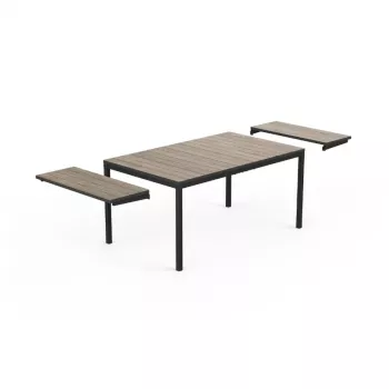 KETER Gartentisch ausziehbar Deco Porto Nova Ausziehbar 160-240 Eschenholzton/Schwarz