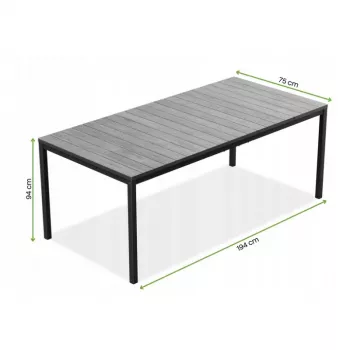 KETER Gartentisch Deco Porto Nova 200 Eschenholz-Optik/Schwarz
