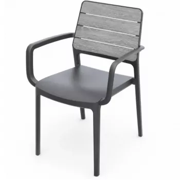 KETER Gartenstuhl Deco Porto Sessel hellgrau/grau