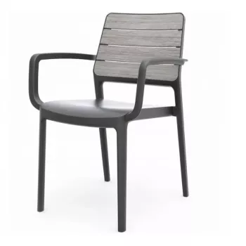 KETER Gartenstuhl Deco Porto Sessel hellgrau/grau