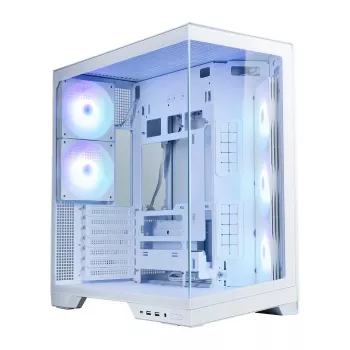 Zalman D50 Weißes ATX Mid-Tower PC-Gehäuse mit 3x ARGB-Lüftern und gehärtetem Glas
