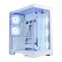 Zalman D50 Weißes ATX Mid-Tower PC-Gehäuse mit 3x ARGB-Lüftern und gehärtetem Glas