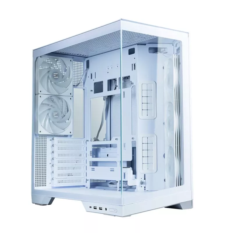 Zalman D50 Weißes ATX Mid-Tower PC-Gehäuse mit 3x ARGB-Lüftern und gehärtetem Glas
