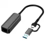 EXTRA DIGITAL Adapter USB 3.0 A/ USB-C - RJ45, 1000Mbps, 0,15m