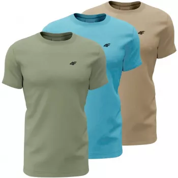 Herren T-Shirt 4F M4481 3er-Pack grün, blau, beige 4FWSS26TTSHM4481 90S 5XL