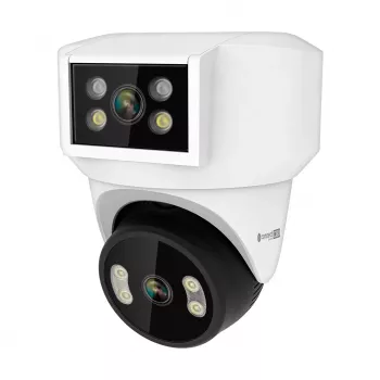 KRUGER & MATZ WiFi-Kamera Kruger&Matz Connect C180 2x Objektiv PTZ 360° 2K Tuya Smart Life Farbe bei Nacht Audio KI