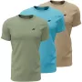 Herren T-Shirt 4F M4481 3er-Pack grün, blau, beige 4FWSS26TTSHM4481 90S 2XL