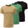 Herren T-Shirt 4F M4481 3er-Pack beige, grün, schwarz 4FWSS26TTSHM4481 92S 4XL